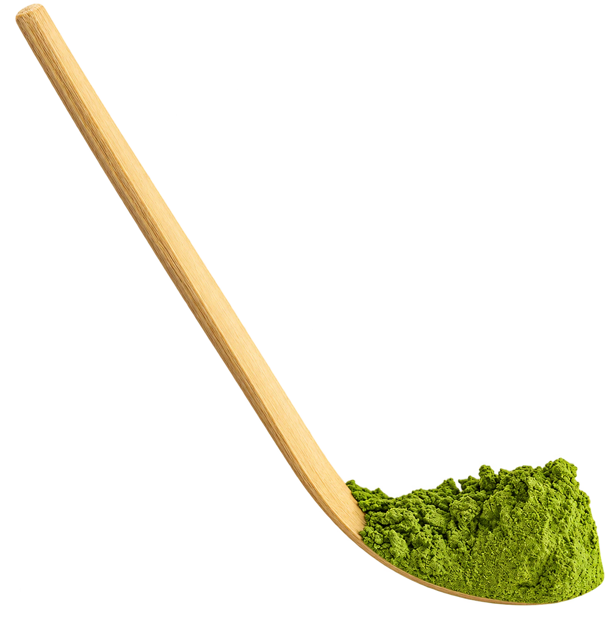 Cuchara de bambú con matcha ceremonial